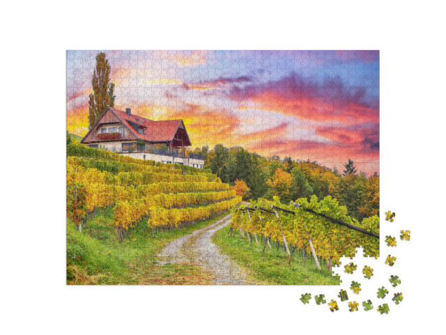 puzzle 1000 dílků „Snová krajina vinic v jižním Štýrsku“