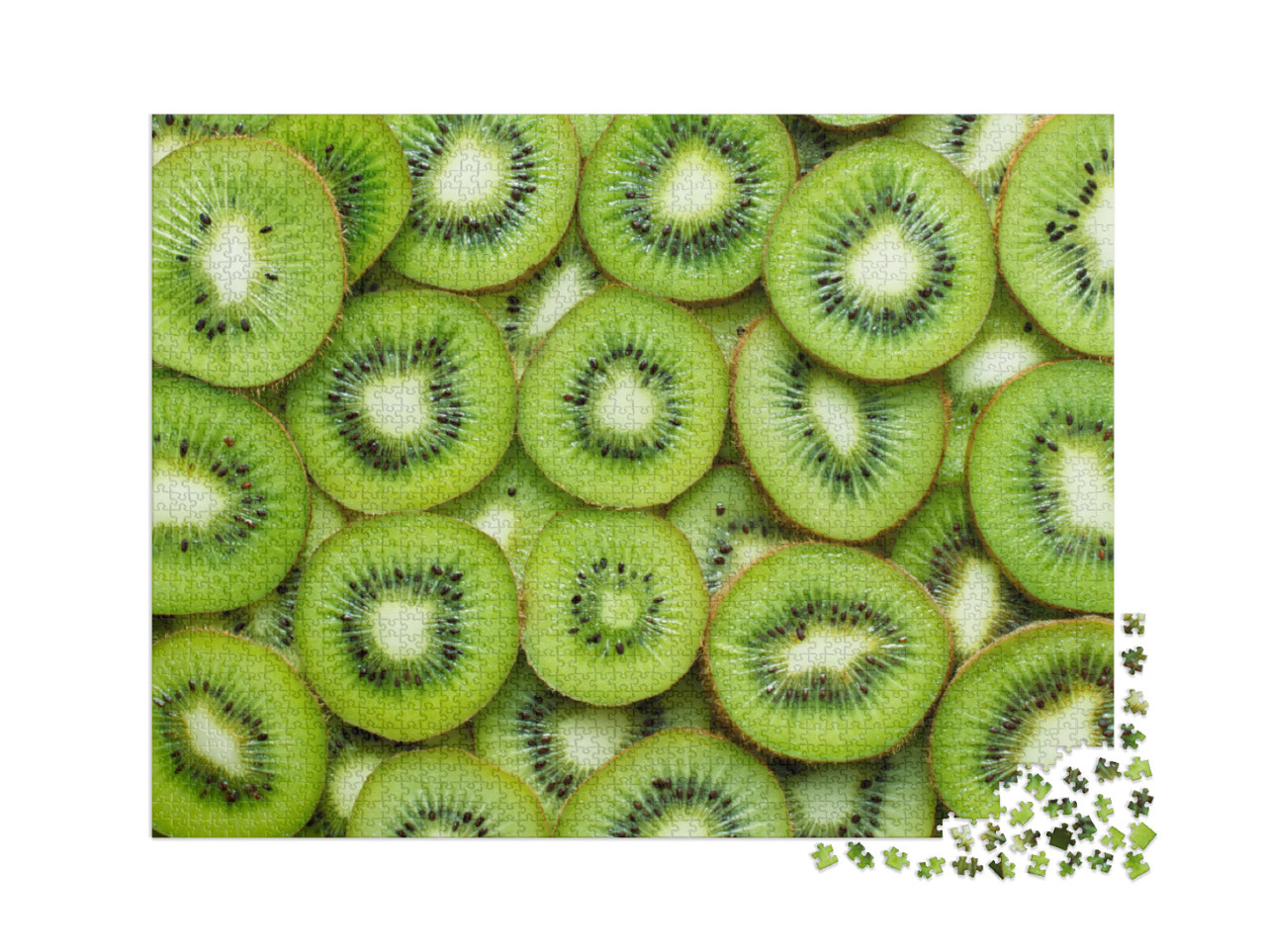 puzzle 2000 dílků „Čerstvě nakrájené kiwi“