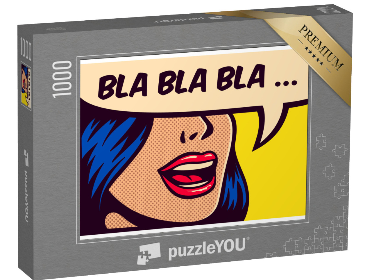 puzzle 1000 dílků „Pop art - dívka mluví bla, bla, bla...“