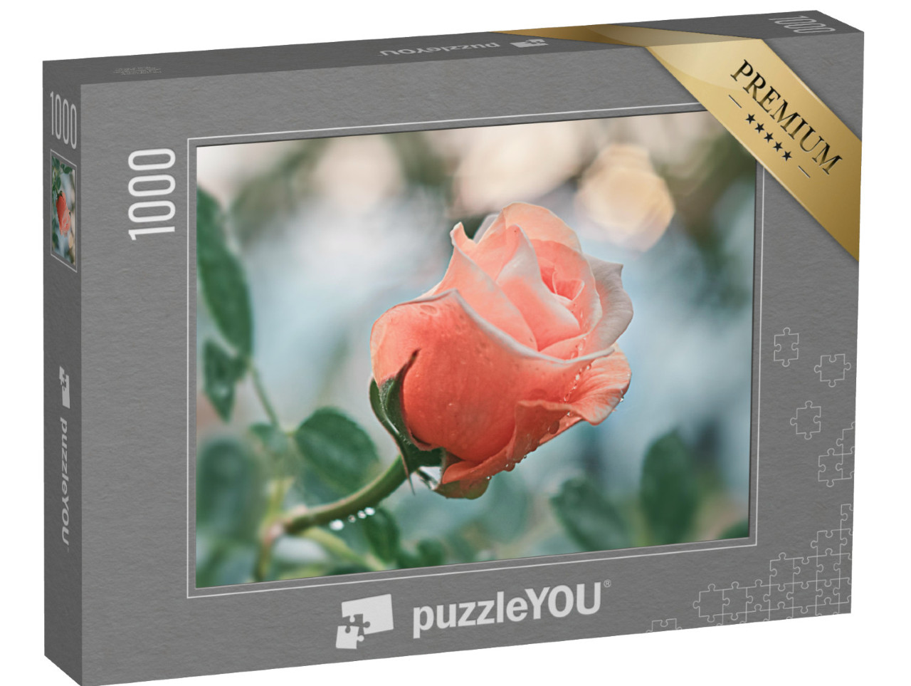 puzzle 1000 dílků „Růžové květy s růžemi“