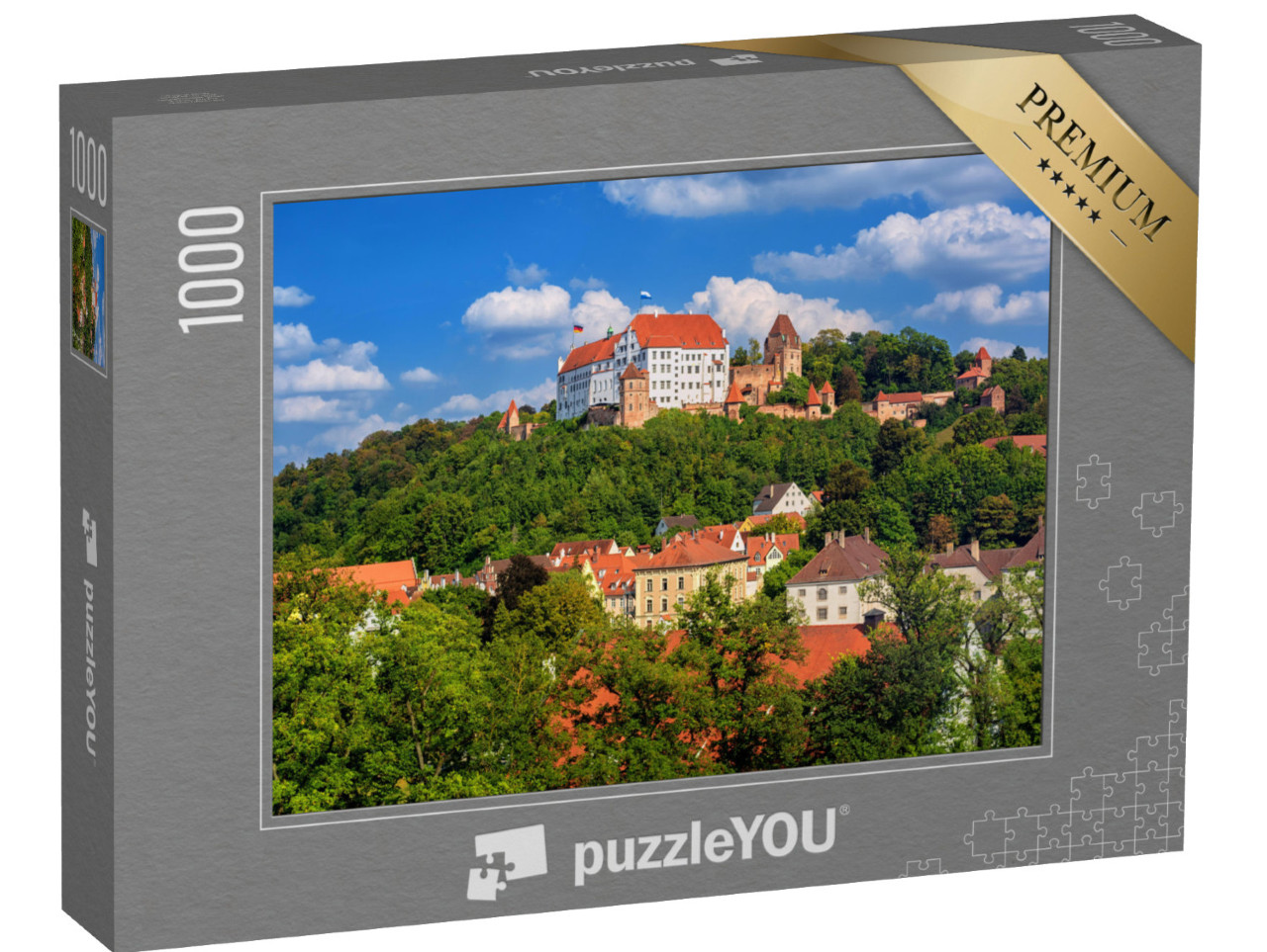 puzzle 1000 dílků „Zámek Trausnitz nad starým centrem města Landshut, Bavorsko“
