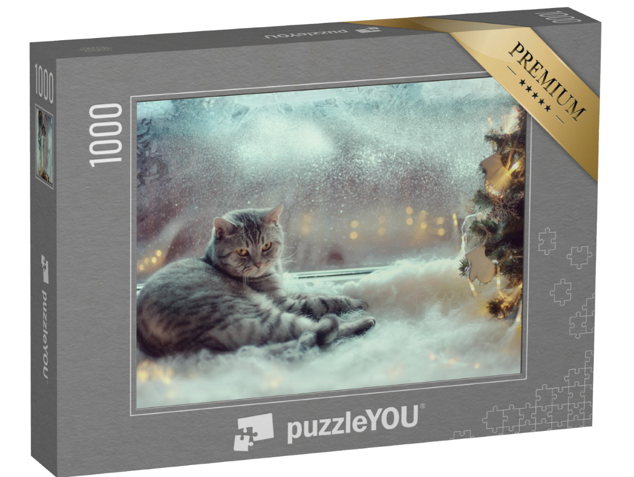 puzzle 1000 dílků „Kočka v zimním okně“