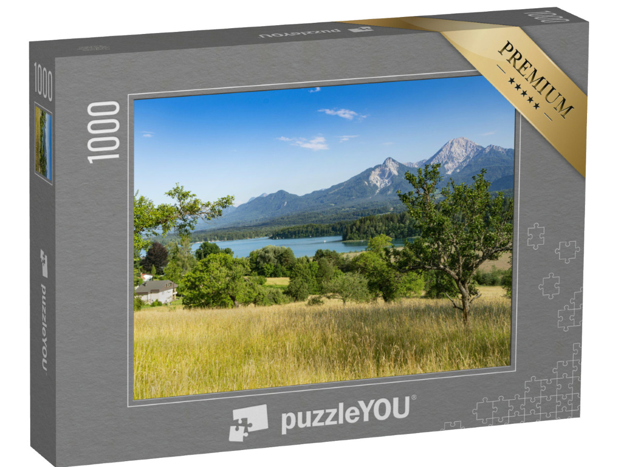 puzzle 1000 dílků „Panoramatický pohled na jezero Ossiach, Korutany“