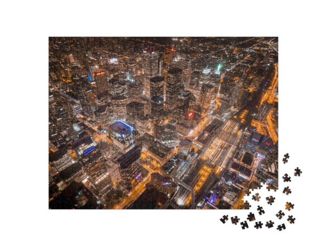 puzzle 1000 dílků „Úchvatný noční záběr Toronta shora“