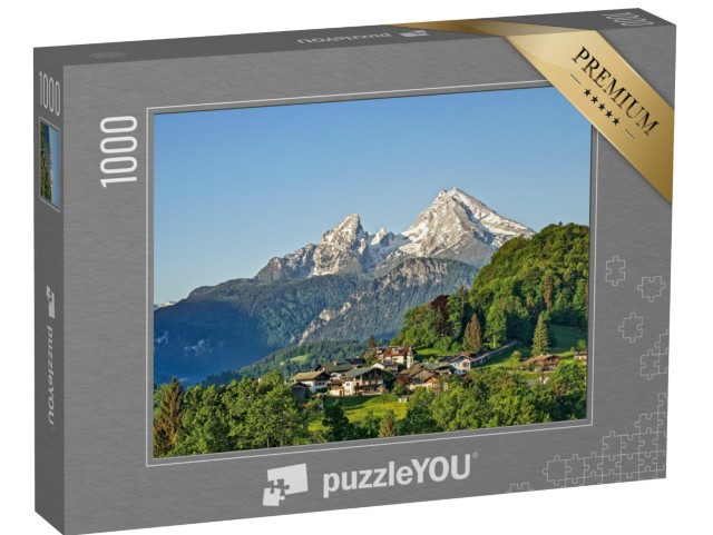 puzzle 1000 dílků „Horská krajina Bavorských Alp s Berchtesgadenem a Watzmannem“