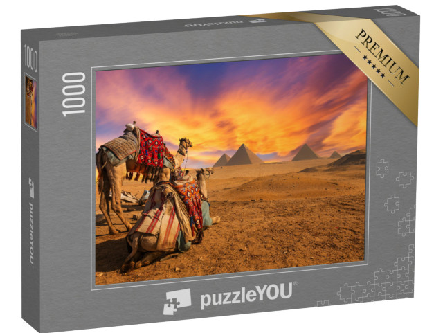 puzzle 1000 dílků „Celkový pohled na pyramidy v Gíze, Egypt“