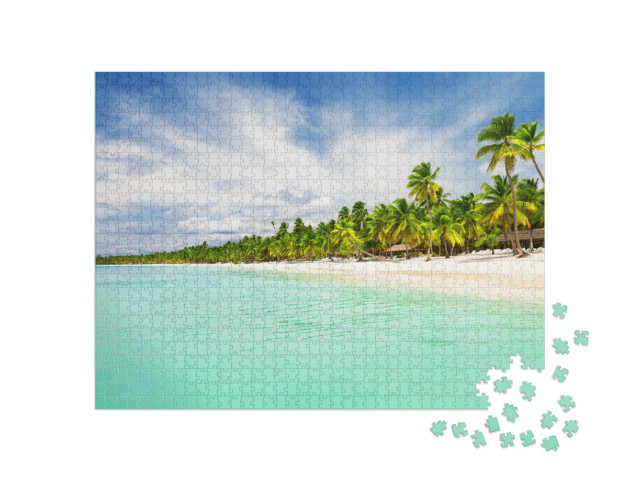 puzzle 1000 dílků „Bílá písečná pláž Punta Cana, Dominikánská republika“