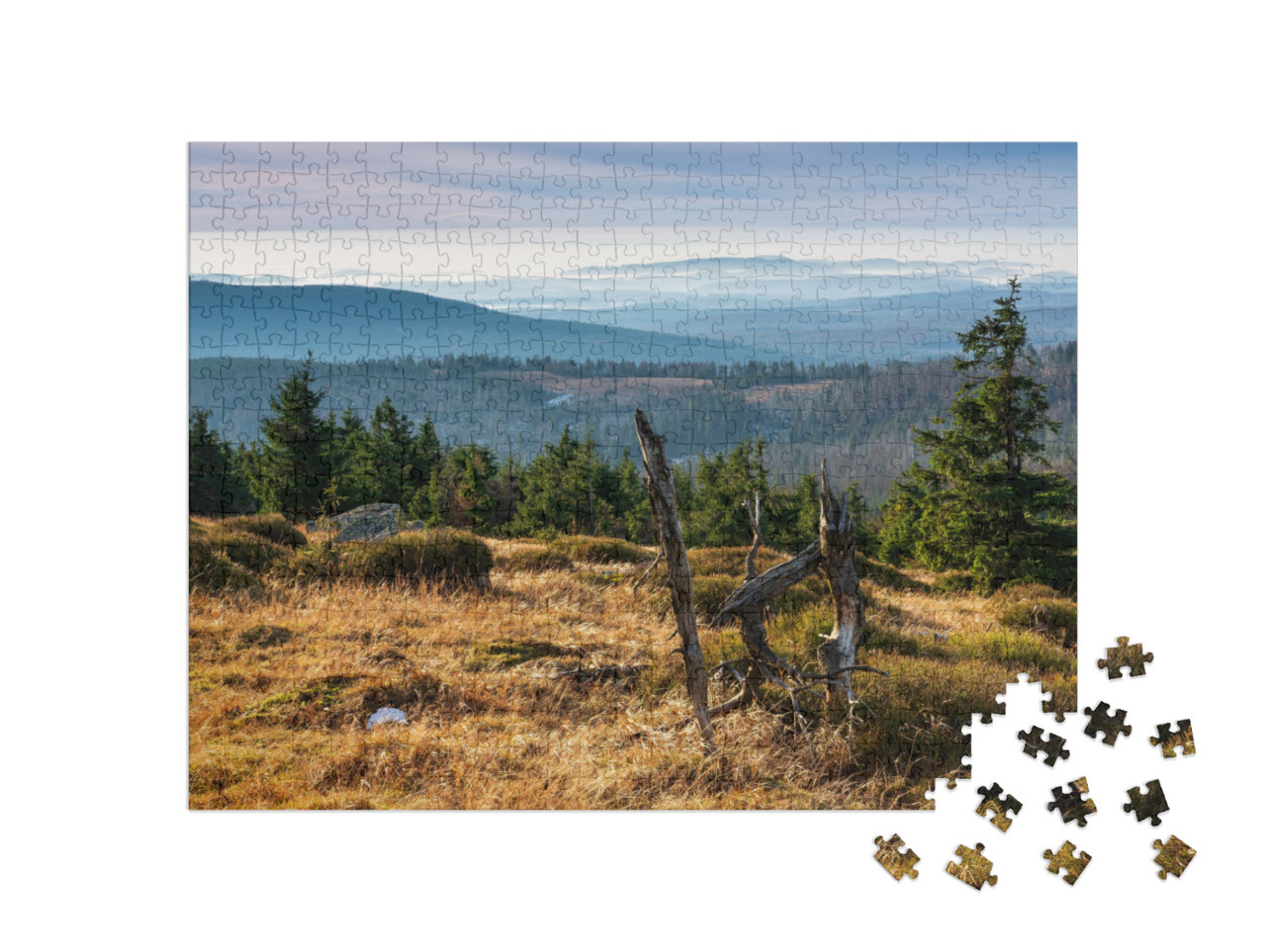 puzzle 500 dílků „Pohled z Brockenu na národní park Harz, Německo“