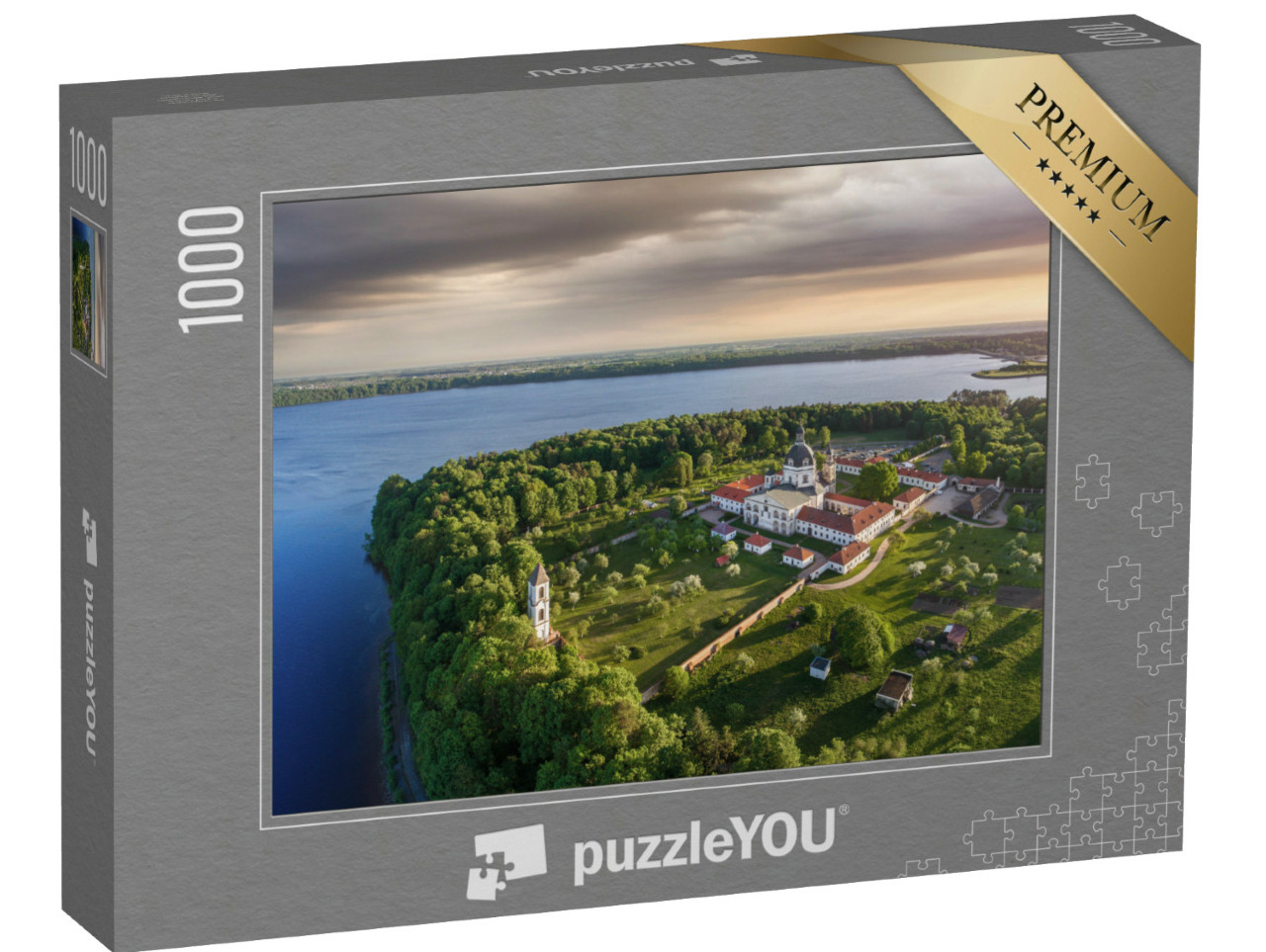 puzzle 1000 dílků „Letecký pohled na klášter Pazaislis u Kaunasu, Litva“