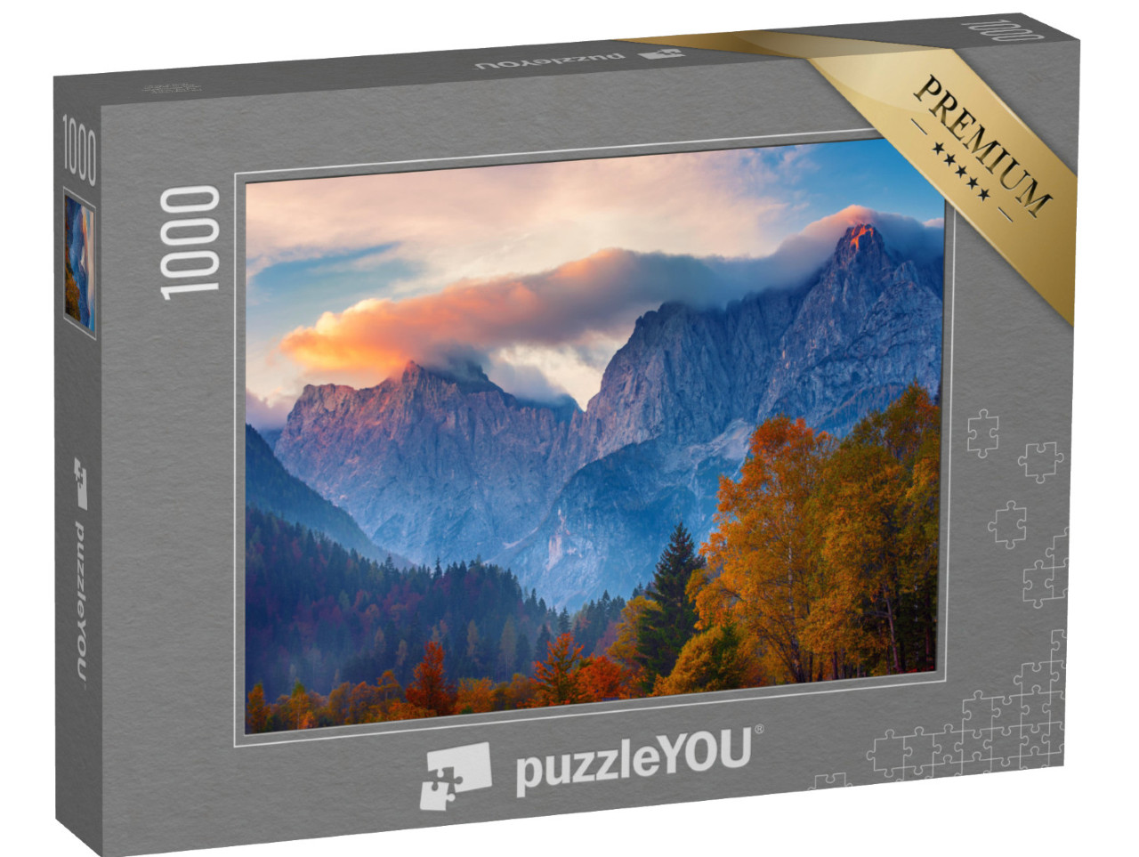 puzzle 1000 dílků „Vrchol Triglavu při východu slunce, Slovinsko, Triglavský národní park“