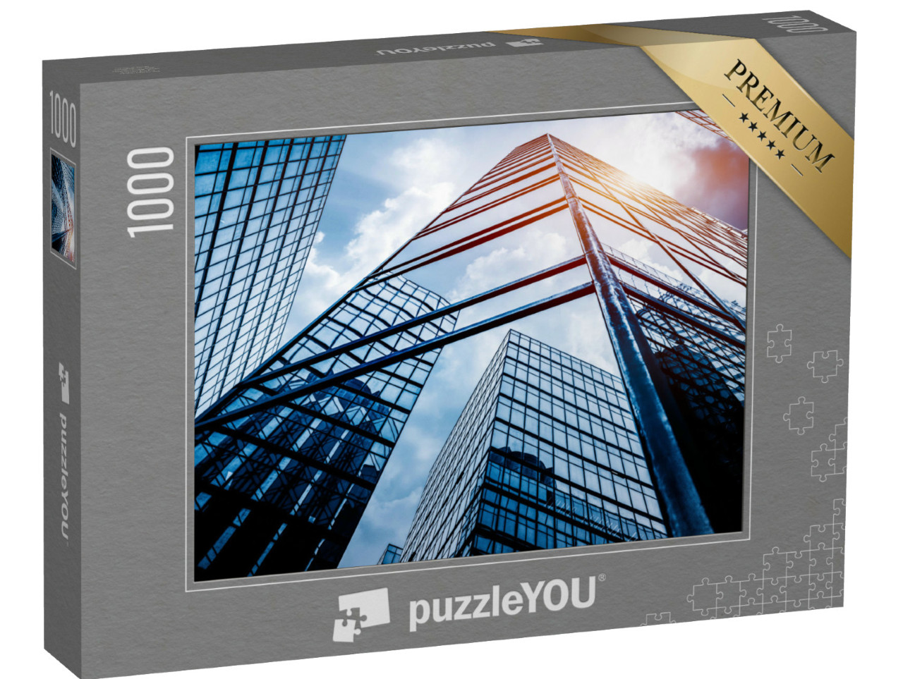 puzzle 1000 dílků „Pohled z nízkého úhlu na mrakodrapy v Šen-čenu, Čína...“
