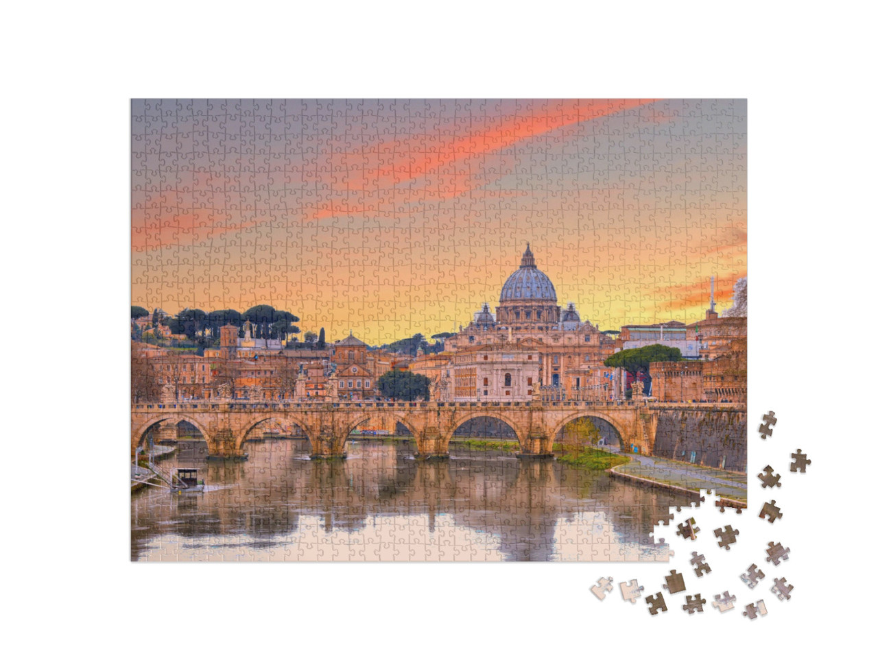 puzzle 1000 dílků „Bazilika svatého Petra při západu slunce, Řím, Itálie“