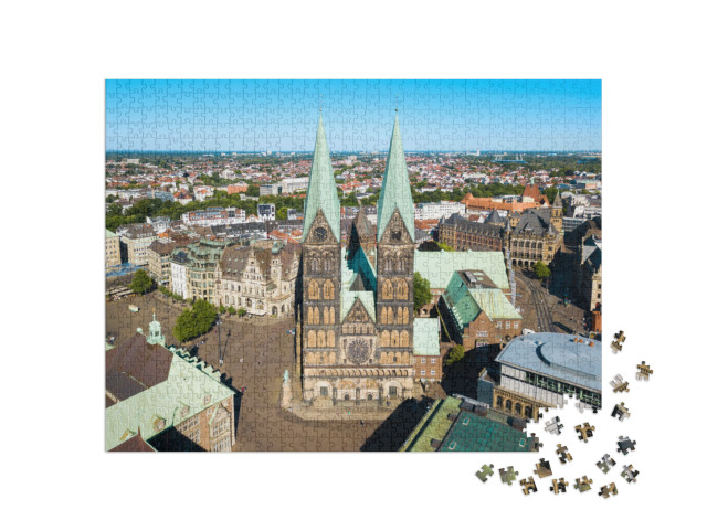 puzzle 1000 dílků „Katedrála na náměstí v Brémách“