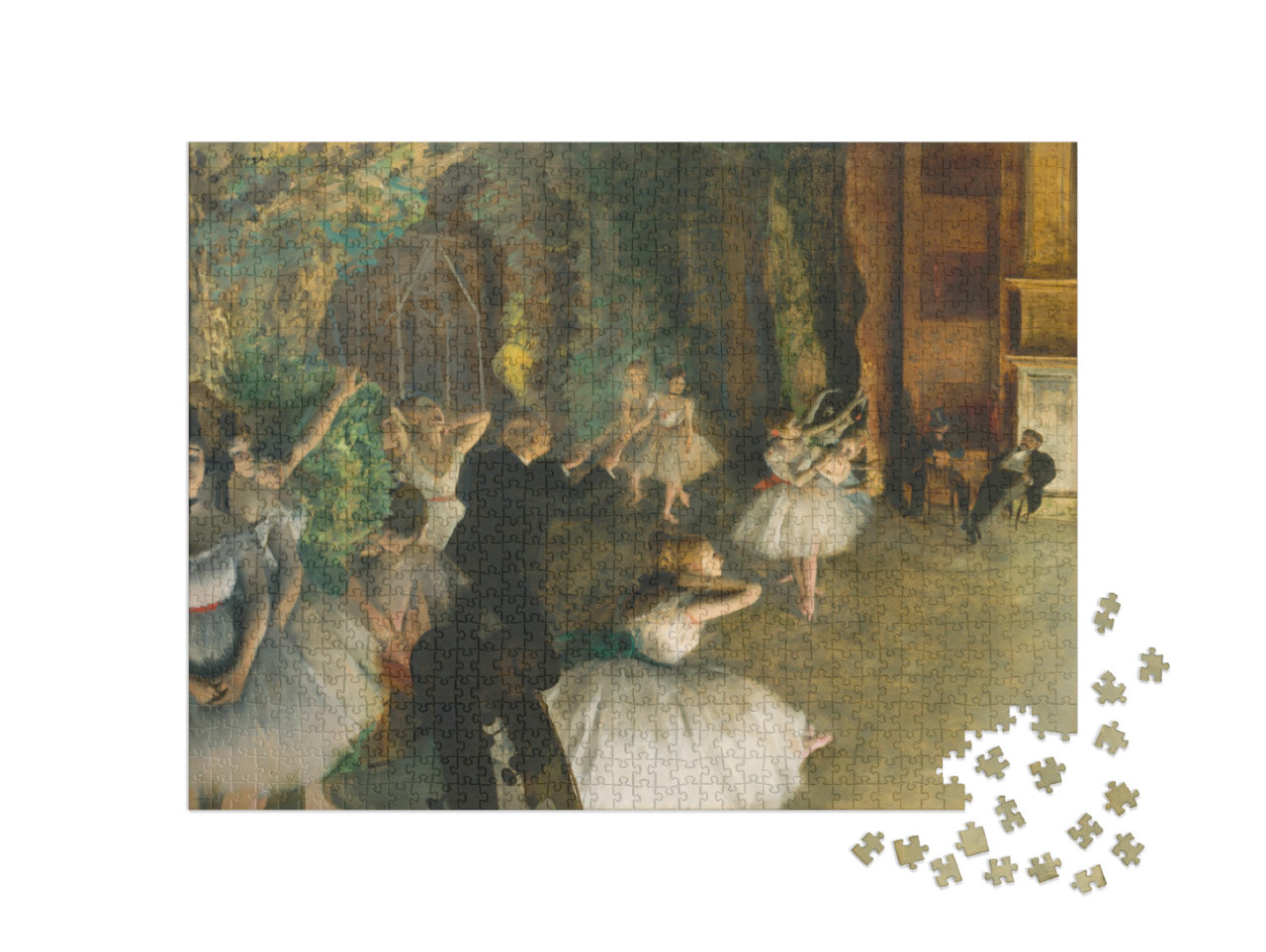 puzzle 1000 dílků „Edgar Degas - Zkouška baletu na jevišti“