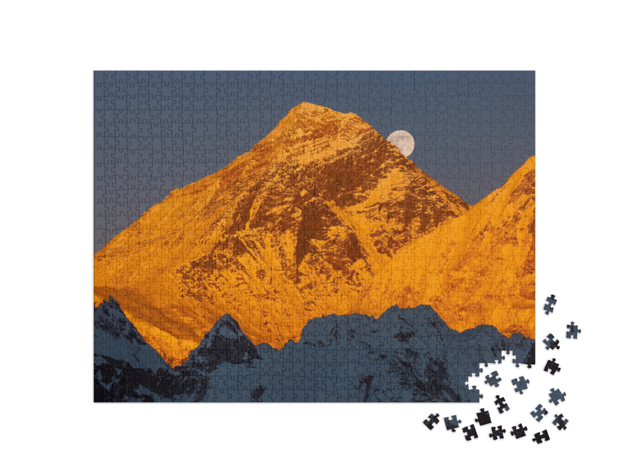 puzzle 1000 dílků „Zlatá pyramida Mount Everestu při západu slunce“