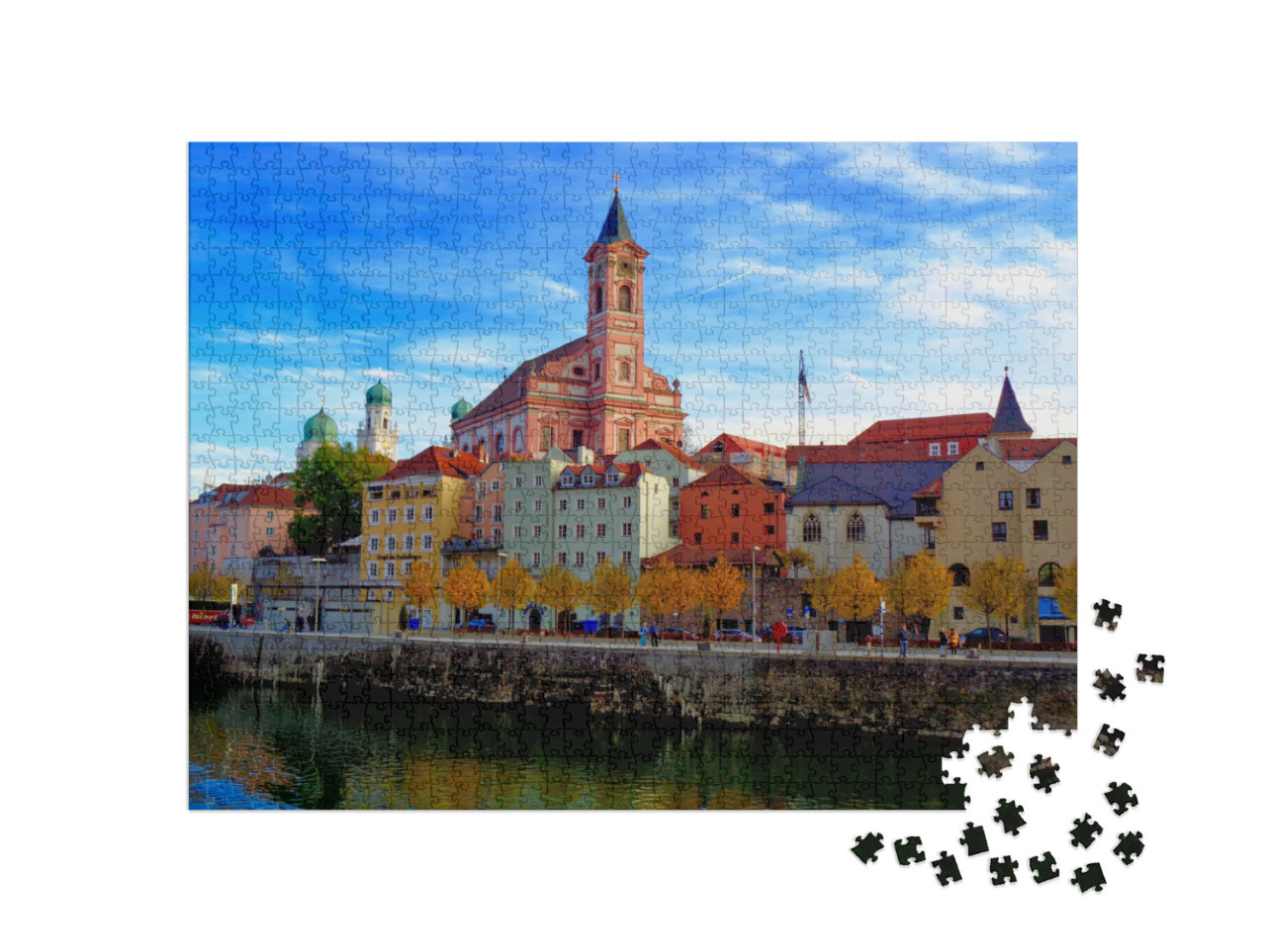 puzzle 1000 dílků „Panorama města Pasov, Německo“