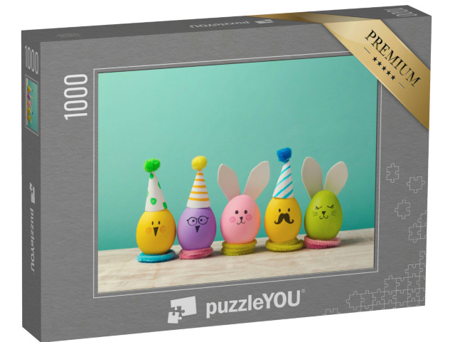 puzzle 1000 dílků „Zábavná malovaná a zdobená velikonoční vajíčka“