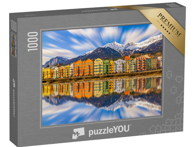 puzzle 1000 dílků „Barevné domy v Innsbrucku, Rakousko“