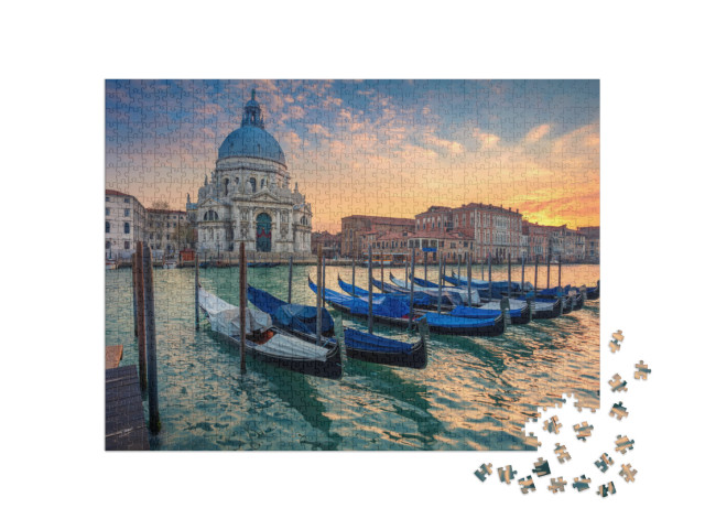 puzzle 1000 dílků „Atmosférický večer na Canal Grande, Benátky, Itálie“