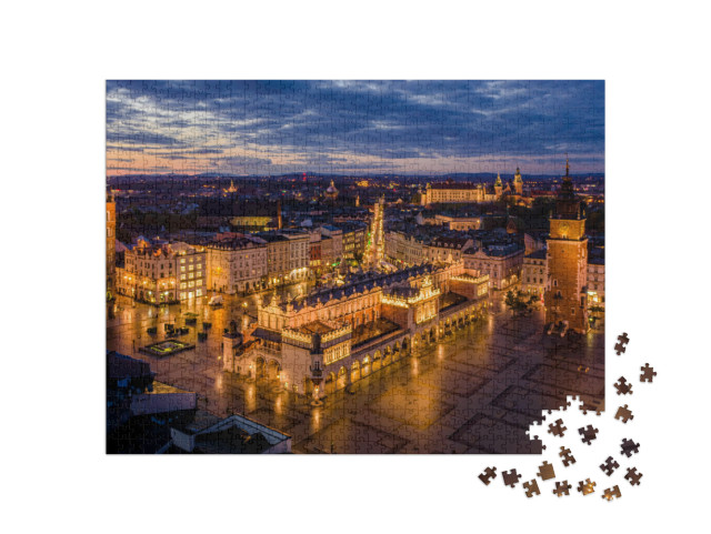 puzzle 1000 dílků „Hlavní náměstí v Krakově, Polsko“