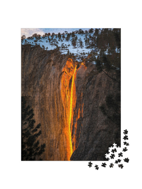 puzzle 1000 dílků „Ohňostroj v Yosemitech při západu slunce, Kalifornie, USA“