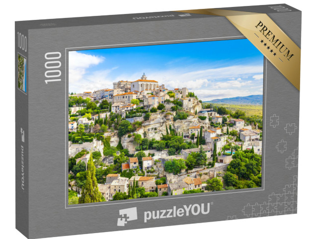 puzzle 1000 dílků „Středověké město: pohled na Gordes, Provence, Francie“