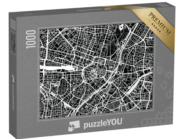 puzzle 1000 dílků „Vektorová mapa Mnichova, Německo“