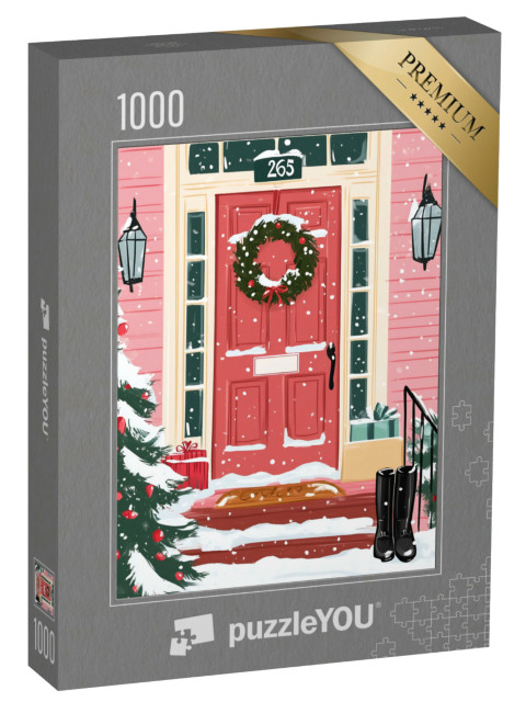 puzzle 1000 dílků „Slavnostně vyzdobené vstupní dveře“