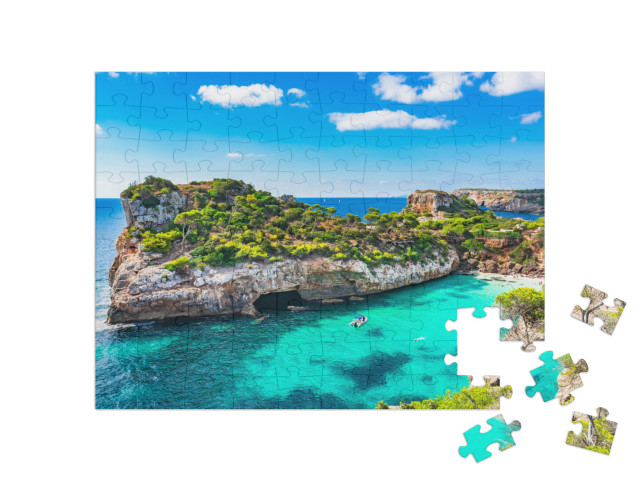 puzzle 100 dílků „Pláž Mallorca, Španělsko, Středozemní moře“