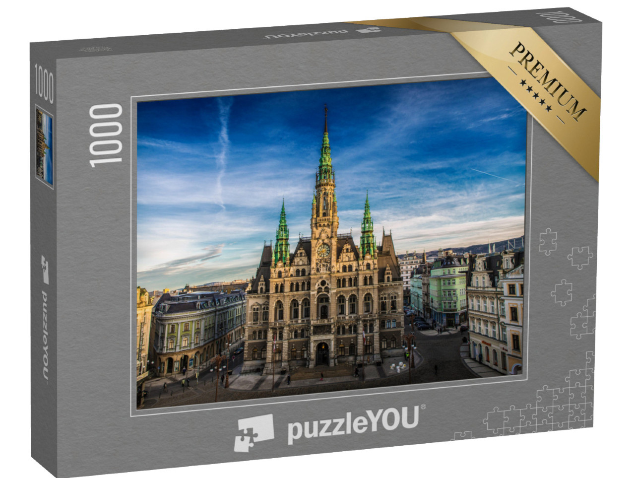 puzzle 1000 dílků „Liberecká radnice v České republice“