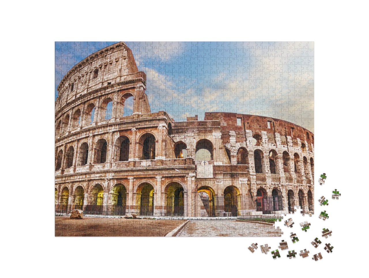 puzzle 1000 dílků „Římské Koloseum pod mraky“