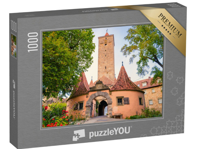 puzzle 1000 dílků „Zámecká brána v Rothenburgu ob der Tauber, Bavorsko“