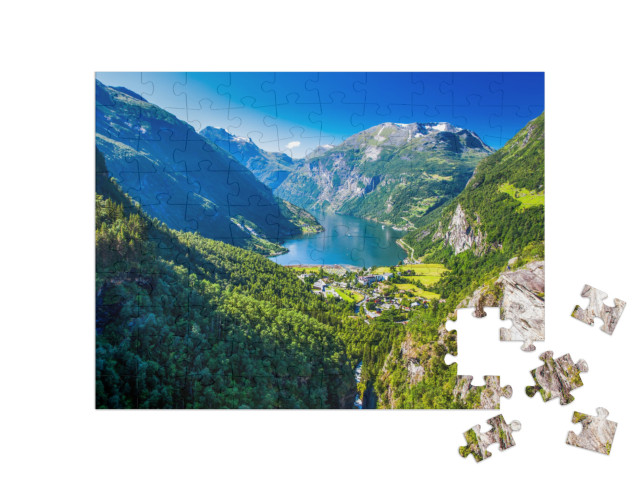 puzzle 100 dílků „Geirangerfjord v Norsku“