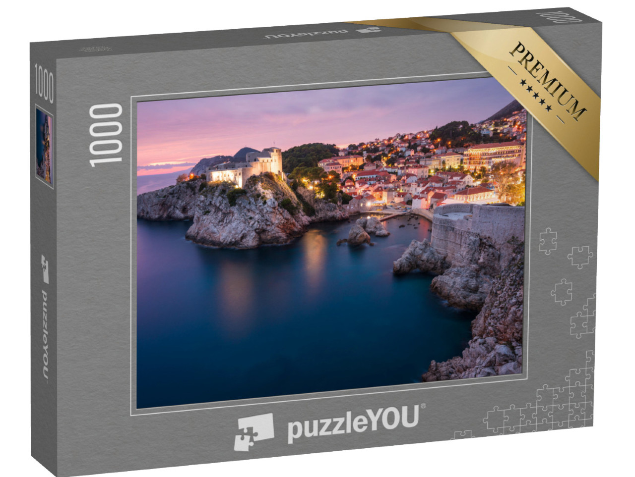 puzzle 1000 dílků „Středověké pevnosti Lovrijenac a Bokar v Dubrovníku, Chorvatsko“