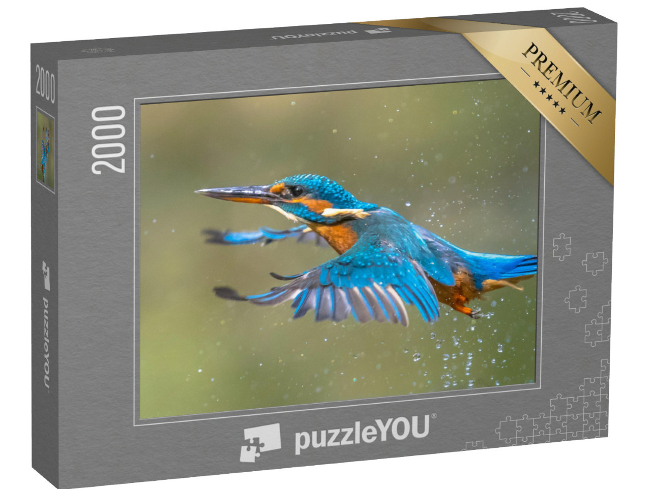 puzzle 2000 dílků „Zimolez královský vylétá z vody po vynoření z vody“