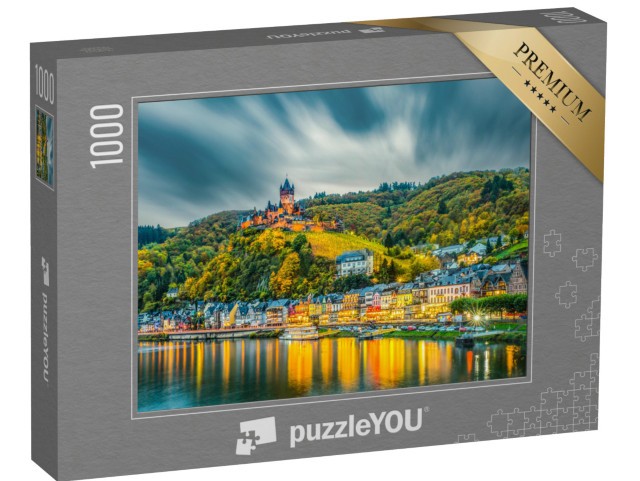 puzzle 1000 dílků „Zámek Reichsburg a město Cochem na romantické řece Mosele“