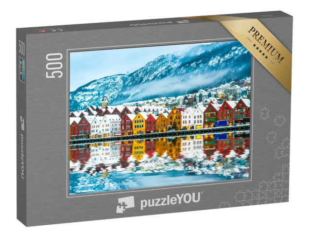 puzzle 500 dílků „Pohled na Bergen, Norsko“