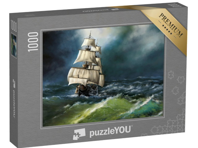 puzzle 1000 dílků „Stará loď na rozbouřeném moři“