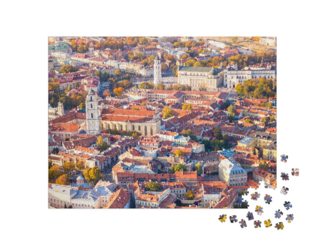 puzzle 1000 dílků „Letecký pohled na Vilnius, Litva“