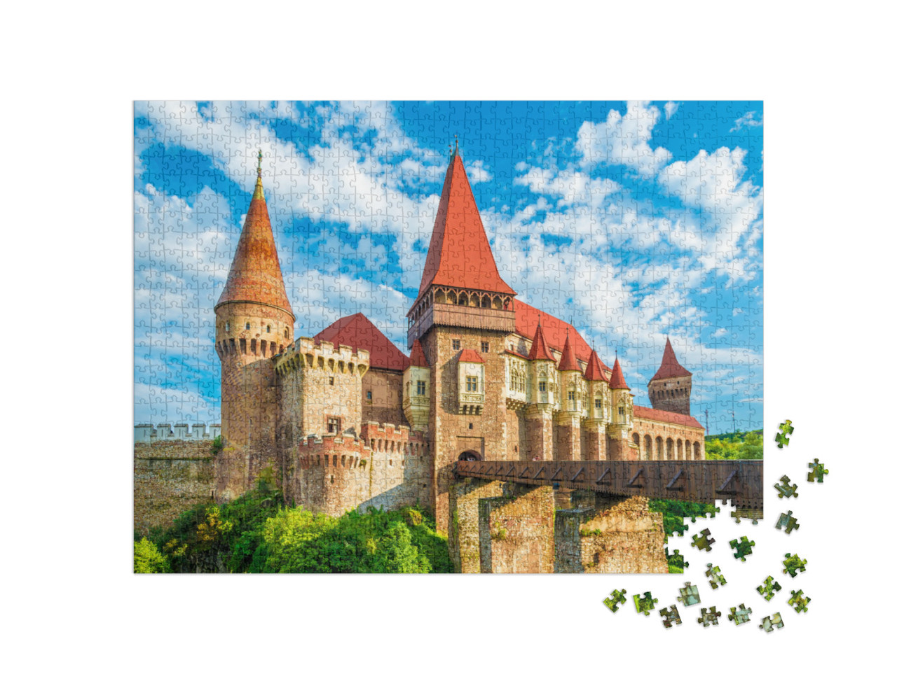 puzzle 1000 dílků „Středověký hrad Hunyad Corvin, město Hunedoara, Rumunsko“