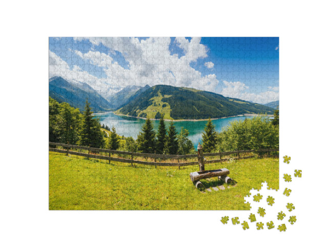 puzzle 1000 dílků „Přehrada Durlassboden, obec Gerlos v Zillertalu“