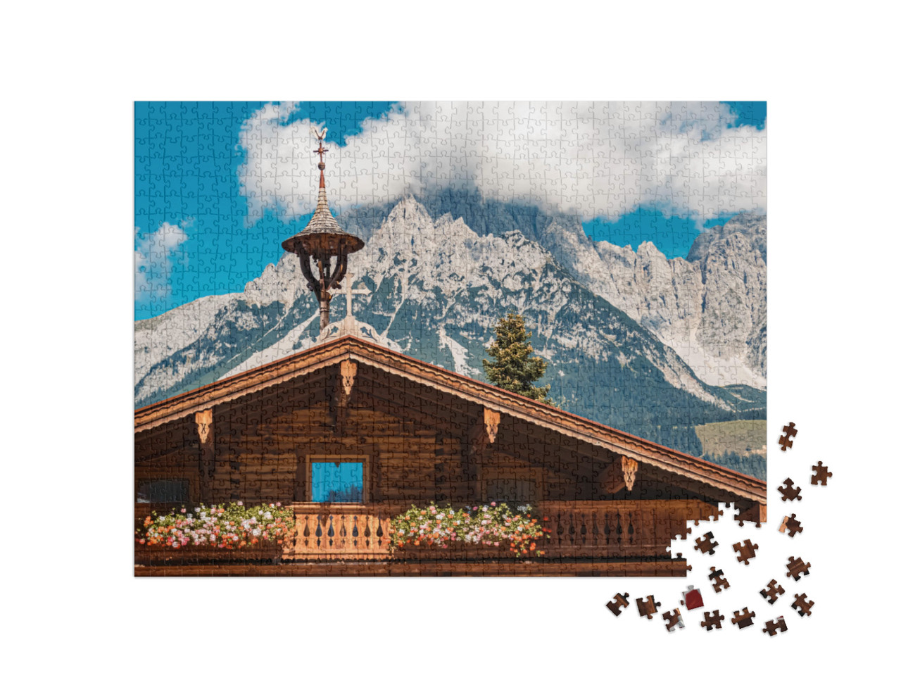 puzzle 1000 dílků „Ellmau am Wilden Kaiser, Tyrolsko, Rakousko“