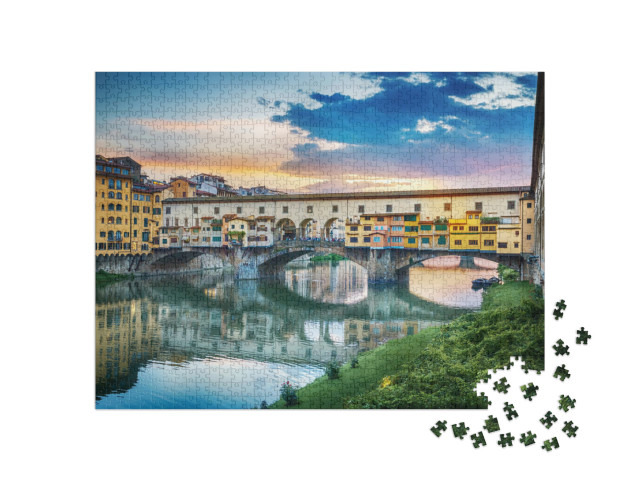 puzzle 1000 dílků „Ponte Vecchio na řece Arno ve Florencii, Itálie“