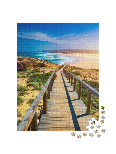 puzzle 1000 dílků „Cesta k moři - Praia da Bordeira, Algarve, Portugalsko“