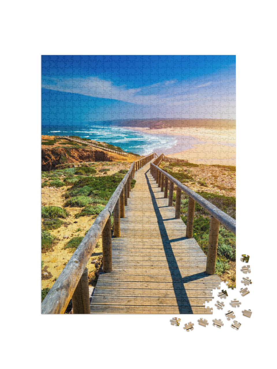 puzzle 1000 dílků „Cesta k moři - Praia da Bordeira, Algarve, Portugalsko“