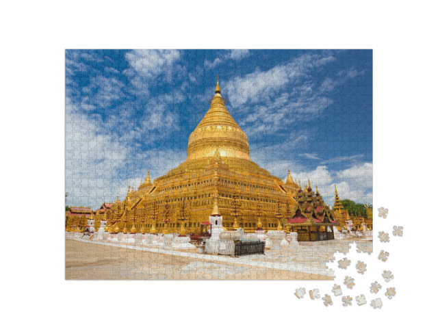 puzzle 1000 dílků „Působivá pagoda Shwezigon v Baganu, Myanmar.“