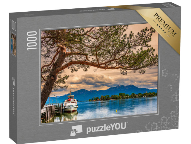 puzzle 1000 dílků „Krajina u jezera Chiemsee nedaleko Gstadtu, Německo“