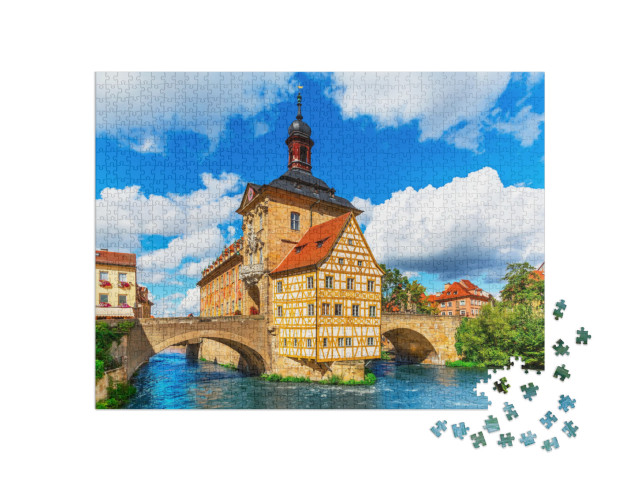 puzzle 1000 dílků „Léto ve starém centru Bambergu, Německo“