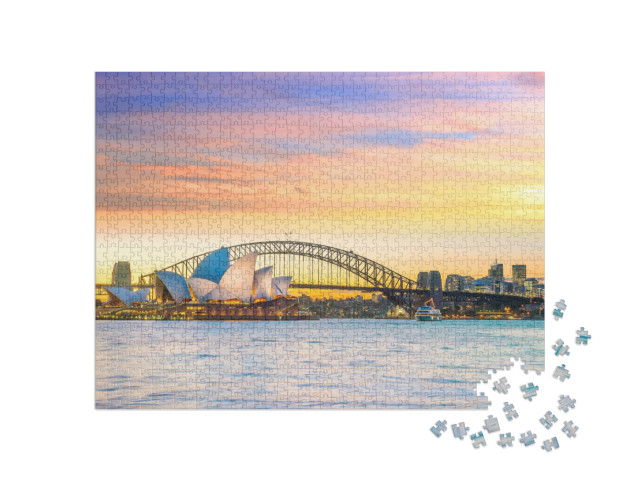 puzzle 1000 dílků „Světoznámé panorama Sydney v Austrálii“