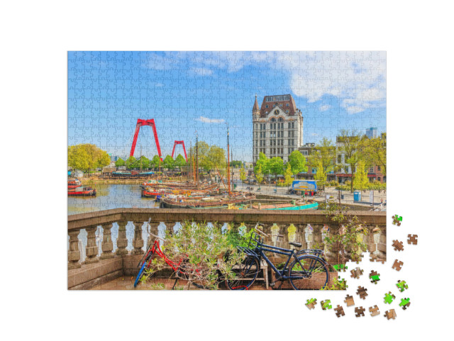 puzzle 1000 dílků „Pohled na Oude Haven v Rotterdamu“